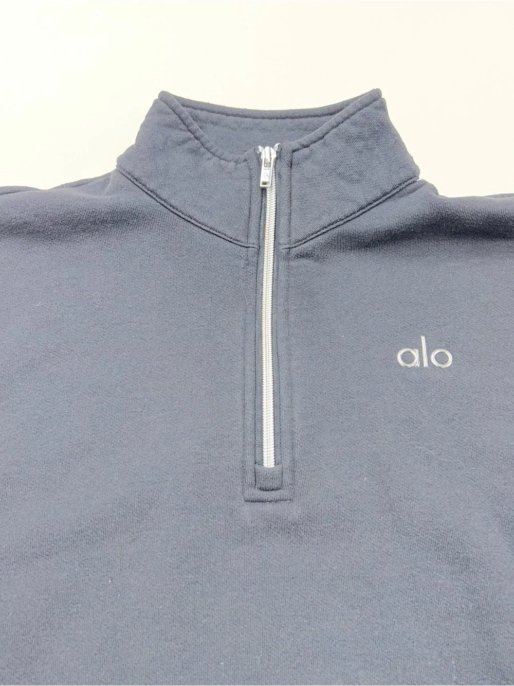 ALO YOGA Accolade 1/4 Zip Pullover Sweater Sweatshirt Black Womens Small
